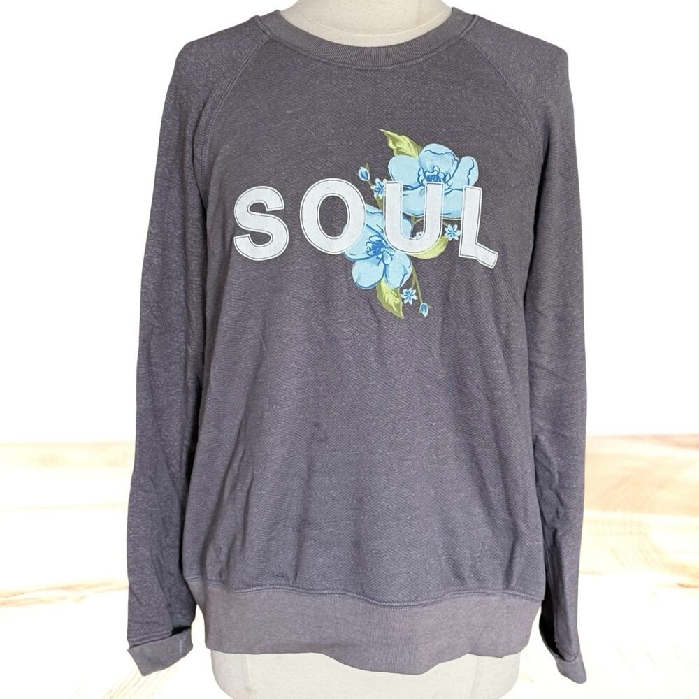 Soul Cycle X Sundry Sweatshirt Sz L Womens Grey Pullover‎ Crew Neck Long Sleeve